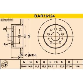 Comprar Disco de freno de Barum BAR16124 a bajo precio de 58,69 €