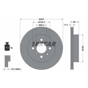 Achetez des Disque de frein TEXTAR 92135300 à prix pour 46,30 €