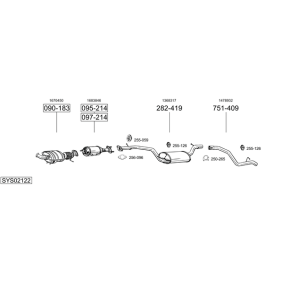 Achetez des Silencieux intermédiaire BOSAL 211-063 à prix pour 52,16 €