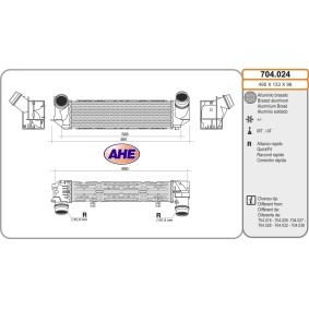 Ladeluftkühler 704.024 von AHE günstig für 223,15 € online kaufen