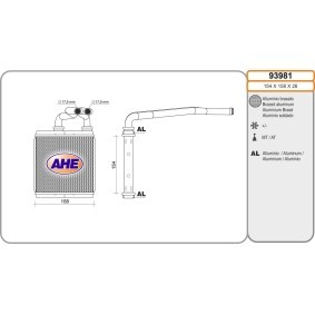 Wärmetauscher, Innenraumheizung 93981 von AHE günstig für 121,23 € online kaufen
