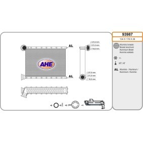 Wärmetauscher, Innenraumheizung 93987 von AHE günstig für 98,30 € online kaufen