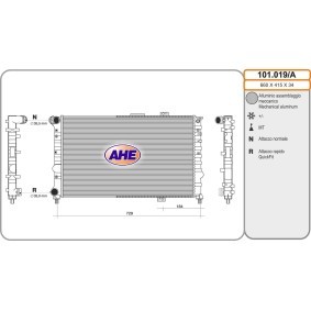 Kühler, Motorkühlung 101.019/A von AHE günstig für 183,70 € online kaufen