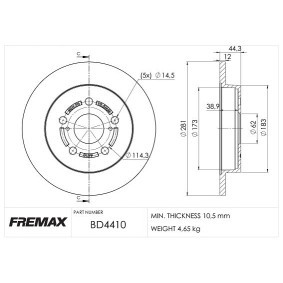 Köp Bromsskiva av FREMAX BD-4410 till det låga priset 715,89 kr