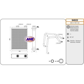 Wärmetauscher, Innenraumheizung 94022 von AHE günstig für 99,55 € online kaufen