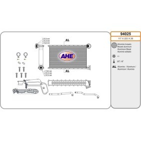 Wärmetauscher, Innenraumheizung 94025 von AHE günstig für 92,51 € online kaufen