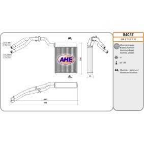 Wärmetauscher, Innenraumheizung 94037 von AHE günstig für 127,12 € online kaufen