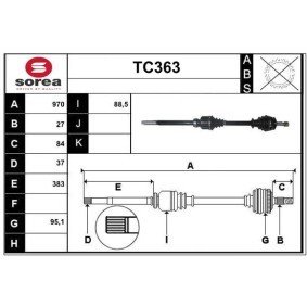 Acquista Semiasse da SERA TC363 a buon mercato per soli 191,96 €