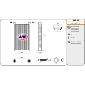 Wärmetauscher, Innenraumheizung 94050 von AHE günstig für 92,03 € online kaufen