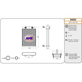 Wärmetauscher, Innenraumheizung 94052 von AHE günstig für 76,38 € online kaufen