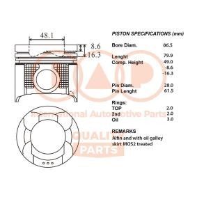 Acquista Pistone da IAP QUALITY PARTS online per PRIMERA (P12) a prezzi moderati