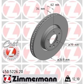 Achetez des Disque de frein ZIMMERMANN 450.5226.20 à prix pour 112,36 €