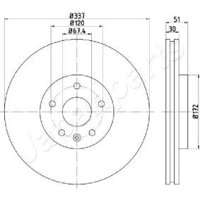 Bremsscheibe DP-0323 von JAPANPARTS günstig für 72,47 € online kaufen