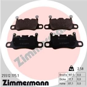 Achetez des Plaquettes de frein ZIMMERMANN 25512.175.1 à prix pour 119,43 €