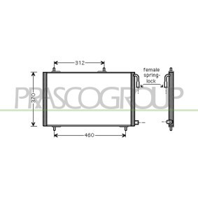 Acquista Radiatore aria condizionata da PRASCO online per 206+ Hatchback (2L_, 2M_) a prezzi moderati