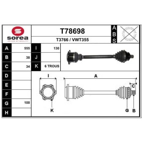 Compre Veio de transmissão da EAI T78698 a um preço baixo por 117,07 €