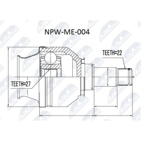 Gelenksatz, Antriebswelle NPW-ME-004 von NTY günstig für 49,84 € online kaufen