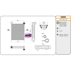 Wärmetauscher, Innenraumheizung 94084 von AHE günstig für 77,93 € online kaufen
