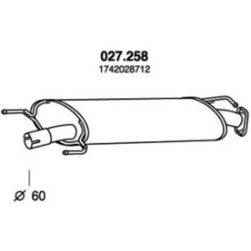Comprar Silenciador intermedio de PEDOL 027.258 a bajo precio de 183,31 €