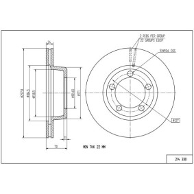 Achetez des Disque de frein HART 214 330 à prix pour 42,10 €
