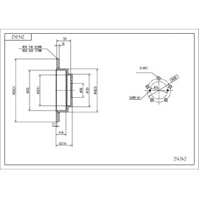 Comprar Disco de freno de HART 214 342 a bajo precio de 23,17 €