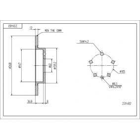 Achetez des Disque de frein HART 231 482 à prix pour 30,38 €