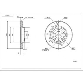 Achetez des Disque de frein HART 241 076 à prix pour 110,08 €
