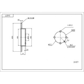 Achetez des Disque de frein HART 241 077 à prix pour 48,27 €