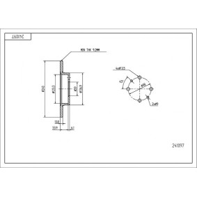 Achetez des Disque de frein HART 241 097 à prix pour 71,55 €