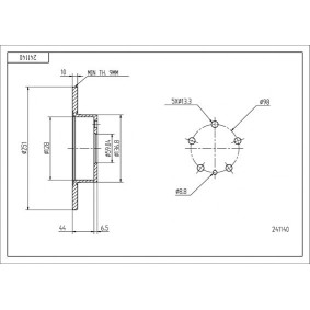 Achetez des Disque de frein HART 241 140 à prix pour 67,72 €