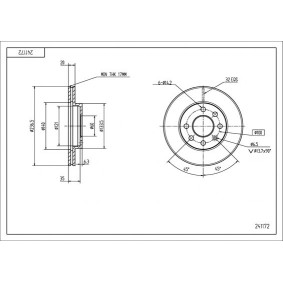 Achetez des Disque de frein HART 241 172 à prix pour 47,95 €