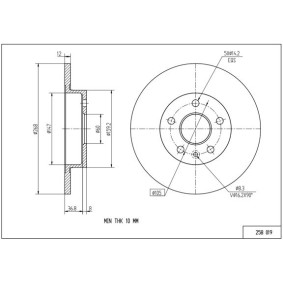 Achetez des Disque de frein HART 258 019 à prix pour 101,88 €