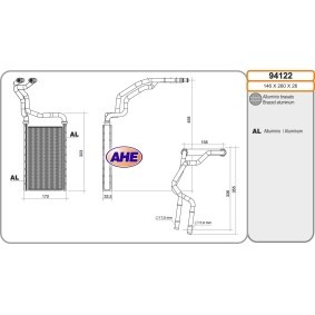 Wärmetauscher, Innenraumheizung 94122 von AHE günstig für 130,98 € online kaufen