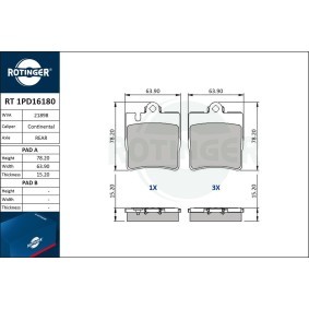 Bremsbeläge RT 1PD16180 von ROTINGER günstig für 32,77 € online kaufen