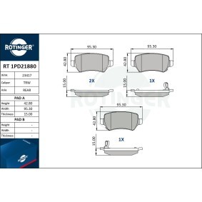 Bremsbeläge RT 1PD21880 von ROTINGER günstig für 23,76 € online kaufen