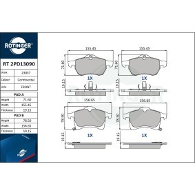 Bremsbeläge RT 2PD13090 von ROTINGER günstig für 38,15 € online kaufen