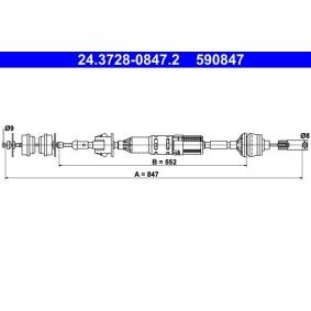 Achetez des Câble d'embrayage ATE 24.3728-0847.2 à prix pour 43,58 €