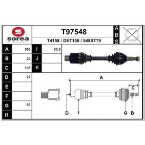 Osta Vetoakseli EAI:llä T97548 edullisesti hintaan 163,15 €