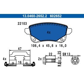 Bremsbeläge 13.0460-2652.2 von ATE günstig für 48,08 € online kaufen