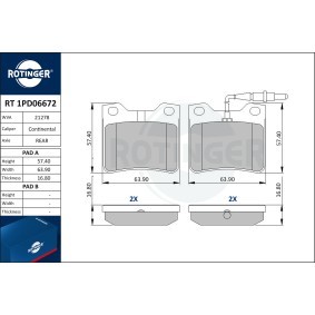 Achetez des Plaquettes de frein ROTINGER RT 1PD06672 à prix pour 29,49 €
