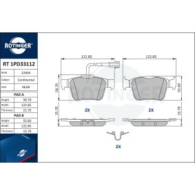 Osta Jarrupalat, levyjarru ROTINGER:llä RT 1PD33112 edullisesti hintaan 74,21 €