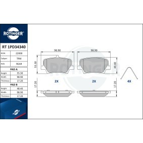 Osta Jarrupalat, levyjarru ROTINGER:llä RT 1PD34340 edullisesti hintaan 63,03 €