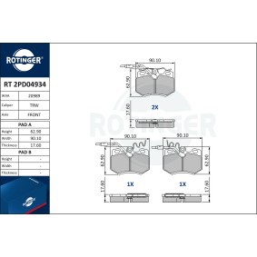 Osta Jarrupalat, levyjarru ROTINGER:llä RT 2PD04934 edullisesti hintaan 41,23 €