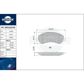 Osta Jarrupalat, levyjarru ROTINGER:llä RT 2PD22570 edullisesti hintaan 75,10 €