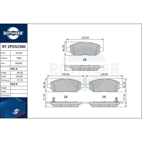 Achetez des Plaquettes de frein ROTINGER RT 2PD32360 à prix pour 39,98 €