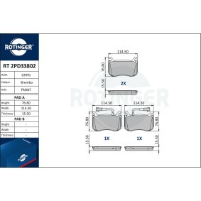 Osta Jarrupalat, levyjarru ROTINGER:llä RT 2PD33802 edullisesti hintaan 109,53 €