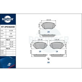 Osta Jarrupalat, levyjarru ROTINGER:llä RT 2PD36440 edullisesti hintaan 60,18 €
