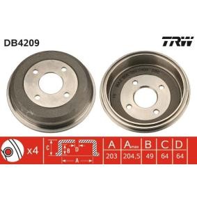 Achetez des Tambour de frein TRW DB4209 à prix pour 97,66 €