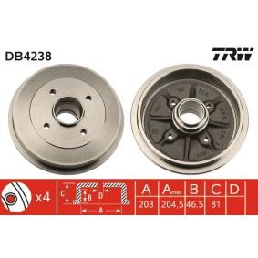 Achetez des Tambour de frein TRW DB4238 à prix pour 77,23 €