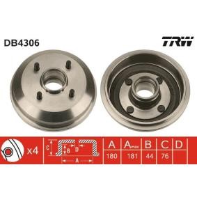 Achetez des Tambour de frein TRW DB4306 à prix pour 64,30 €
